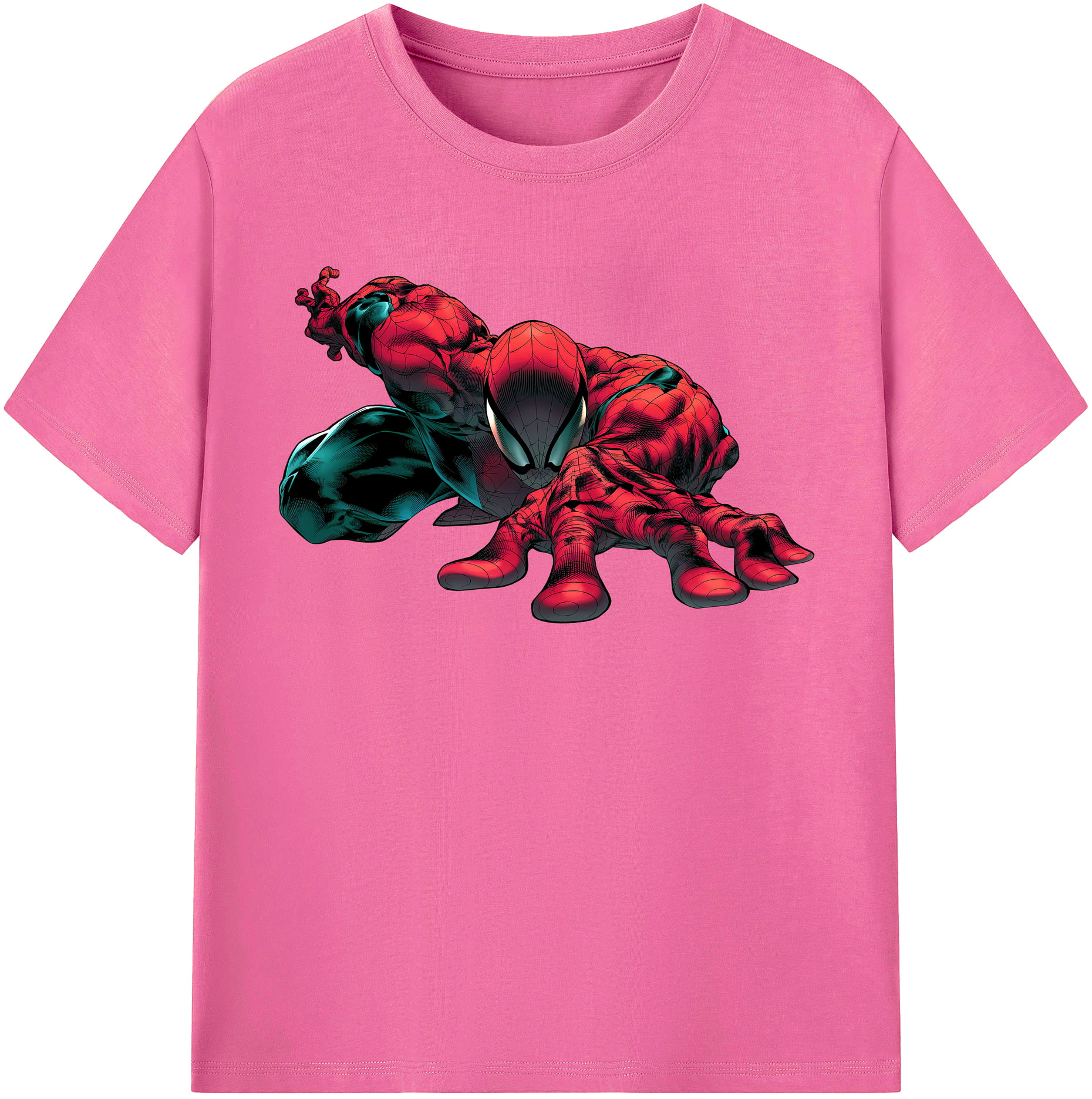 （画像用） Spider Man スパイダーマン レディースカジュアルプリントTシャツ（綿100％）